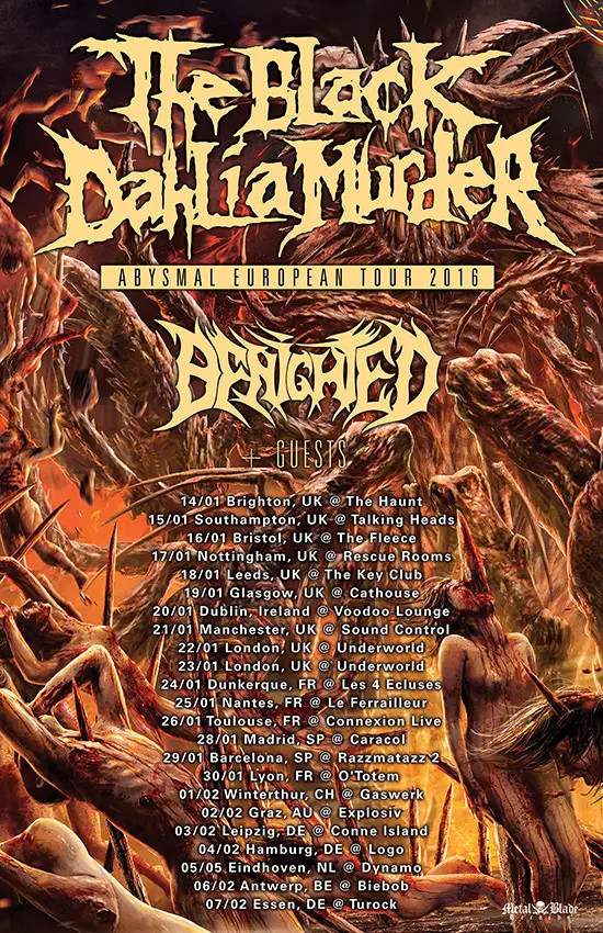THE BLACK DAHLIA MURDER To Tour Europe in January 2016; Dates Available