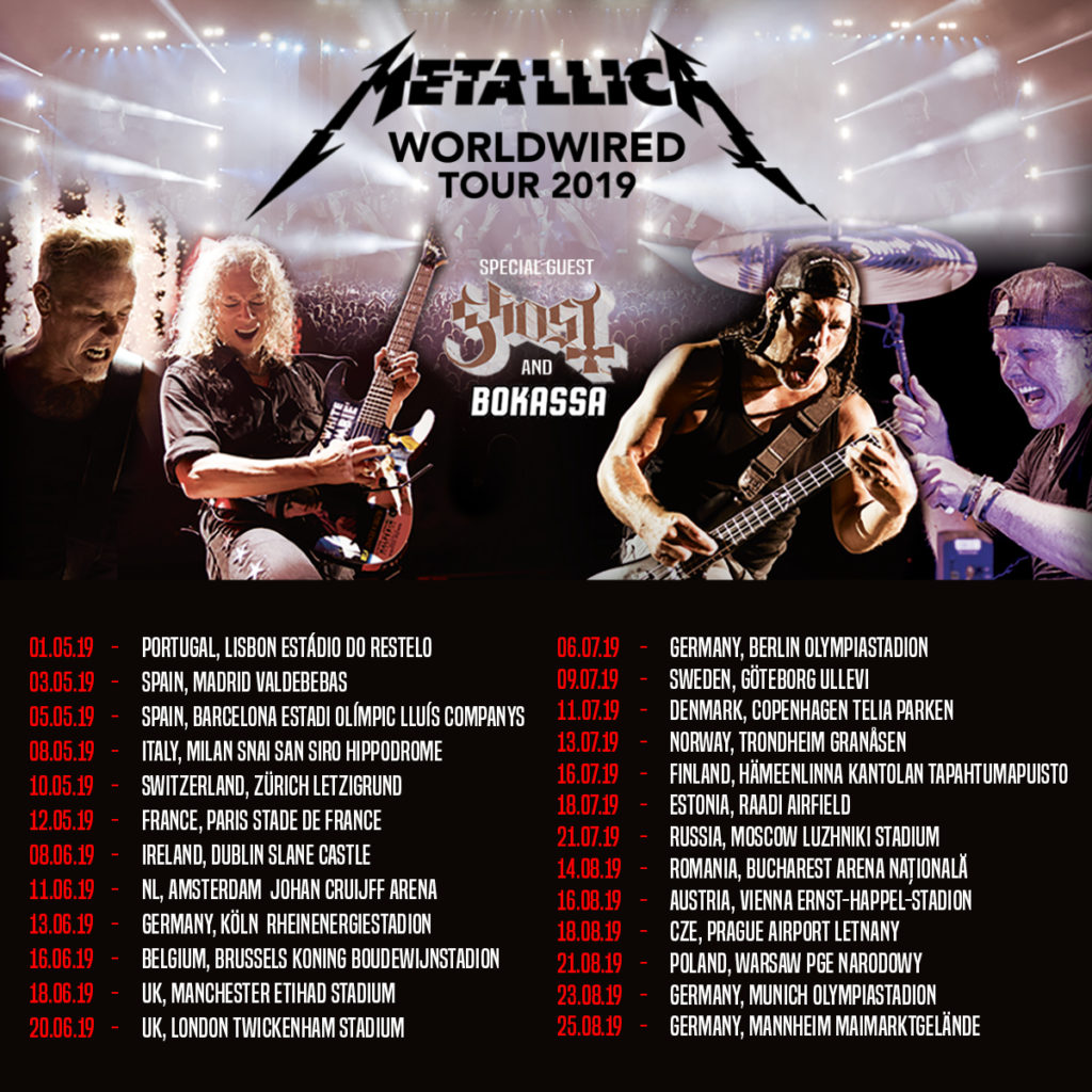 Metallica Worldwired tour with Ghost