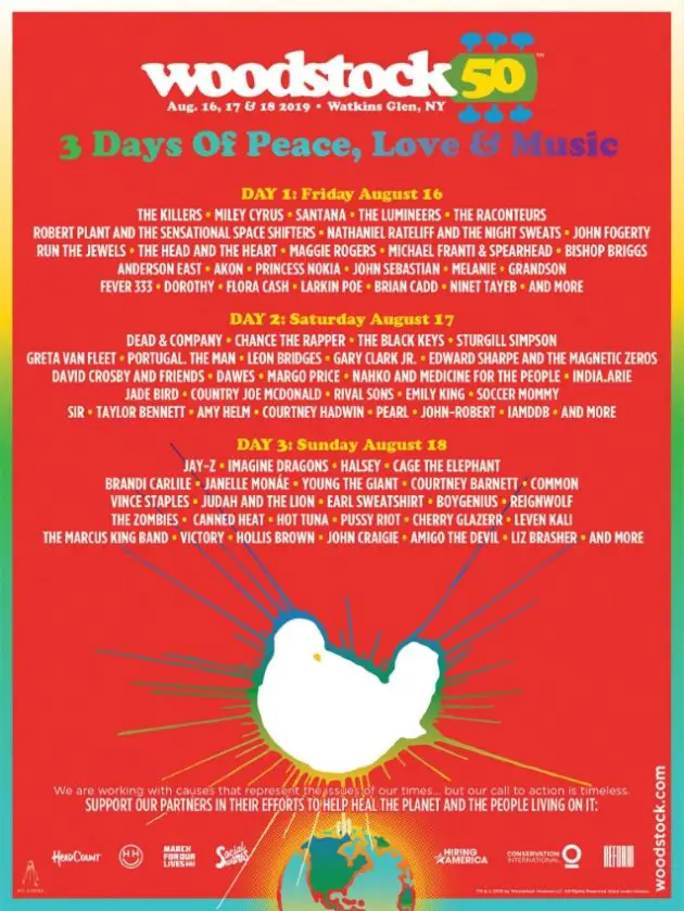 Woodstock line up