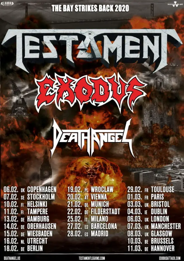 Testament Exodus Death Angel Tour