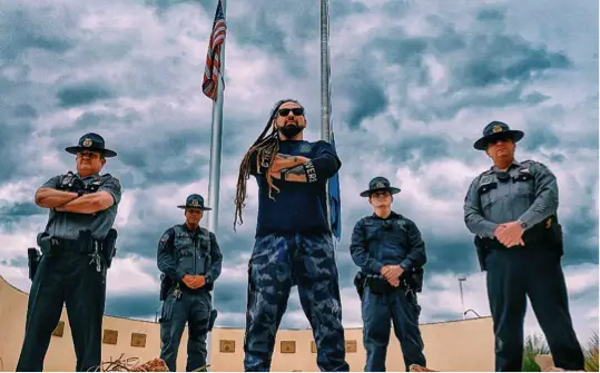 Zoltan Bathory of Five Finger Death Punch honors fallen Nevada Highway Patrol Officer