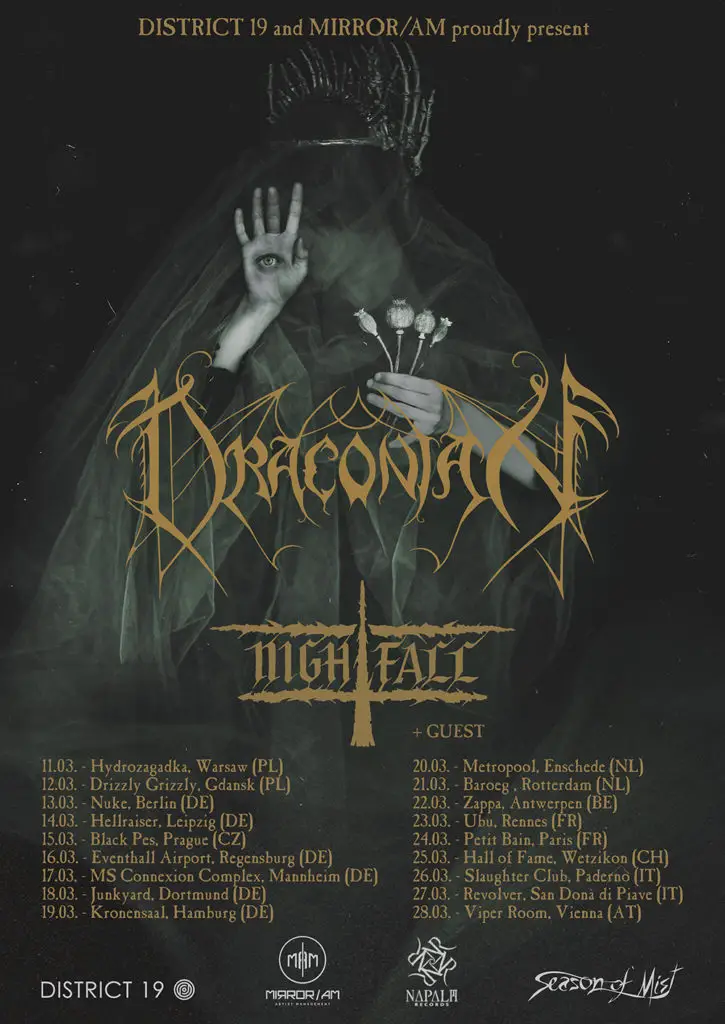 Draconian Nightfall 2021 European Tour