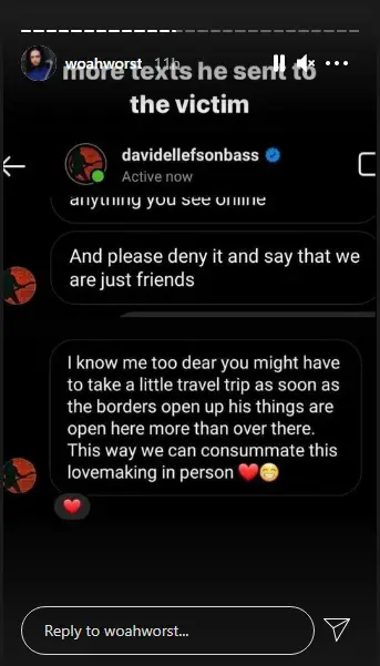 David Ellefson Instagram Message
