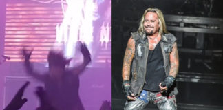 Vince Neil Falls Off Stage
