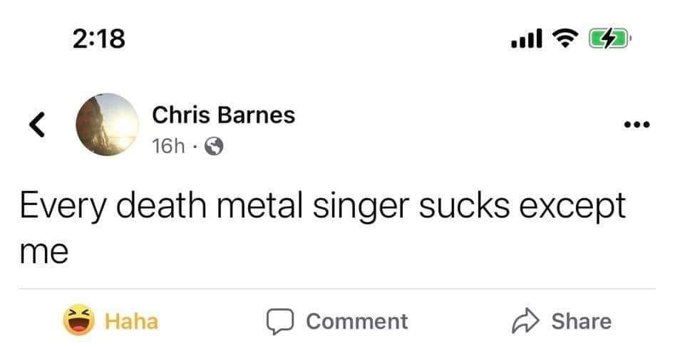 Chris Barnes Every Death Metal Singer Sucks Except Me