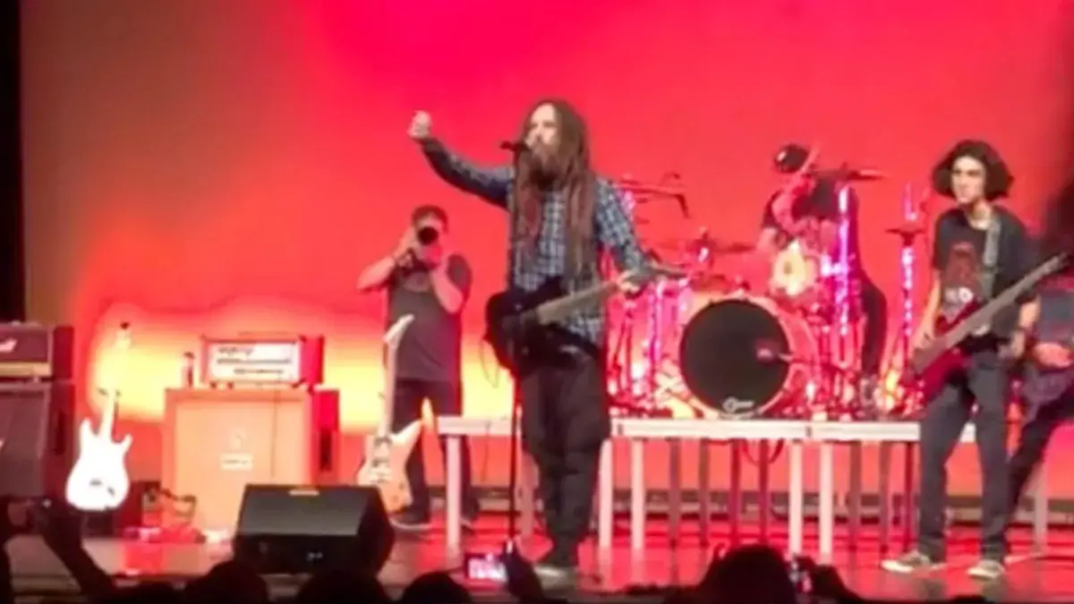 Brian Head Welch Performs at High School