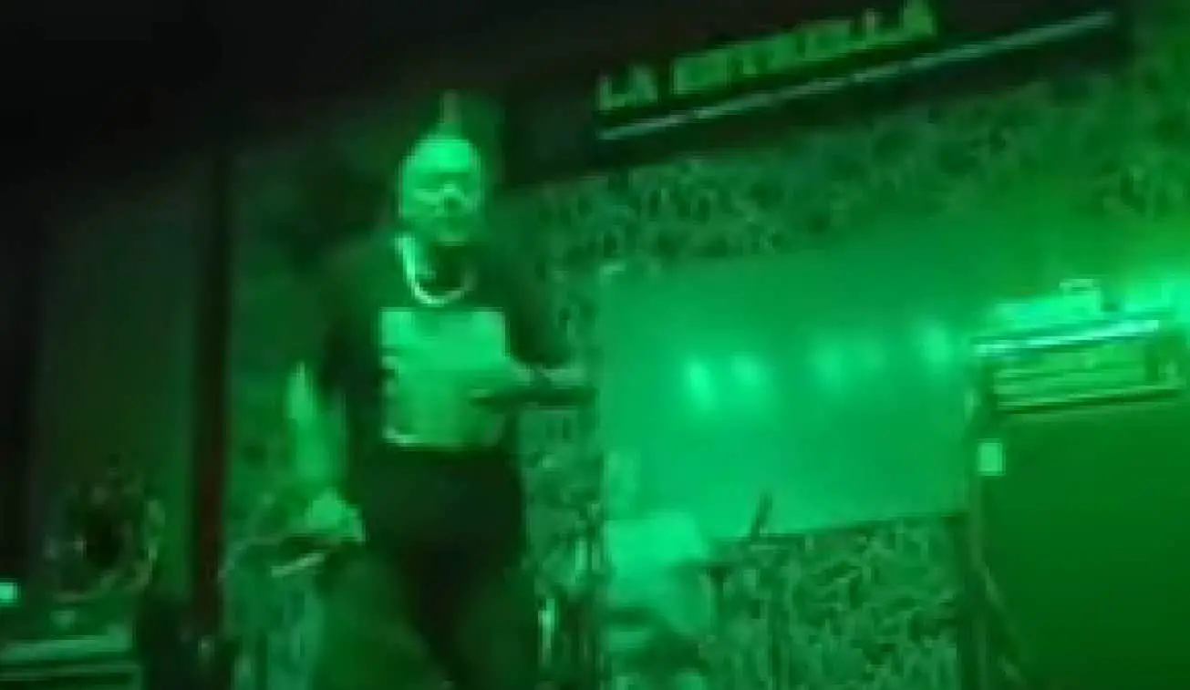 The Exploited frontman collapses on stage
