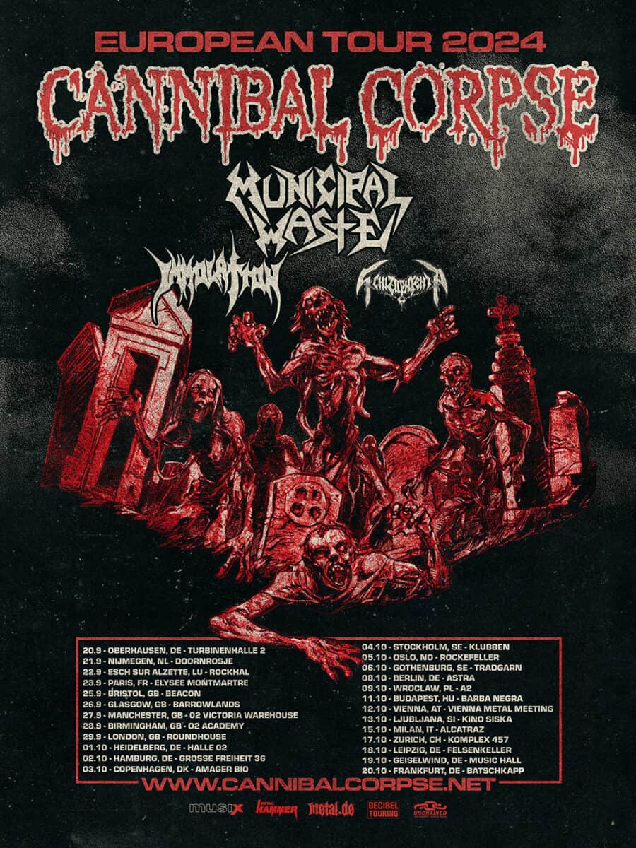 Cannibal Corpse Eu Tour 2024