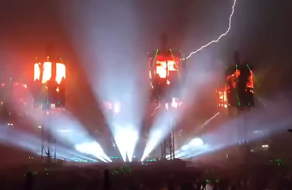 Lightning Strikes During Metallica Concert