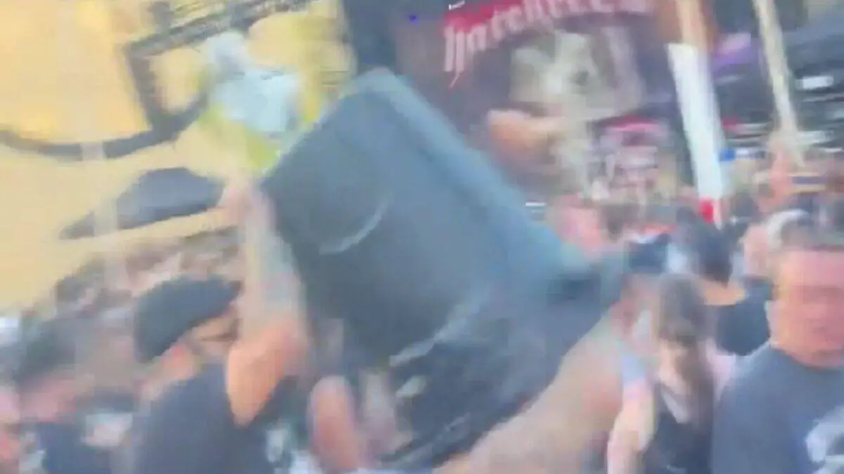 Fan Hit With Trash Can