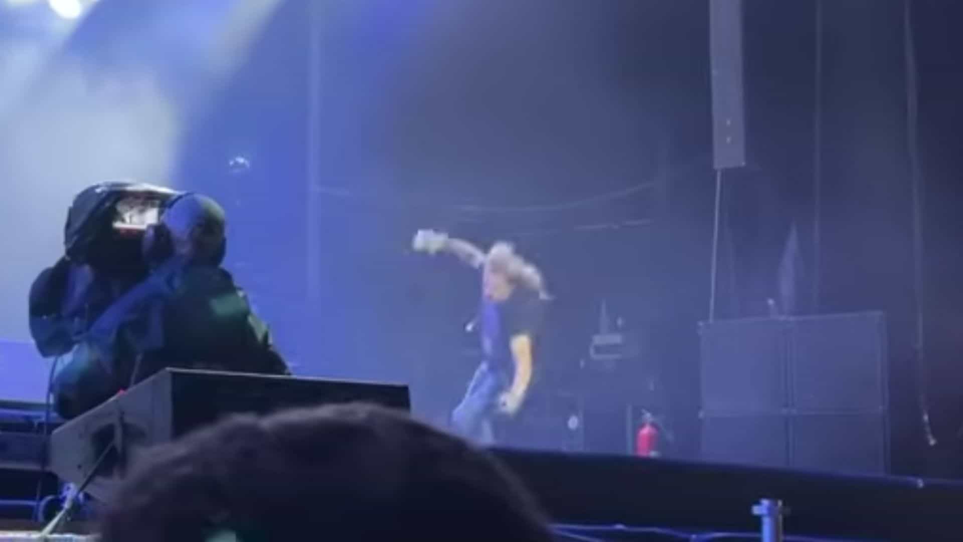 James LaBrie Falls On Stage