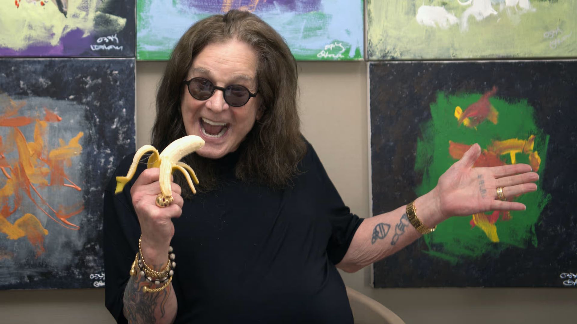 Ozzy Osbourne, turning art into a mission for chimpanzee advocacy.
