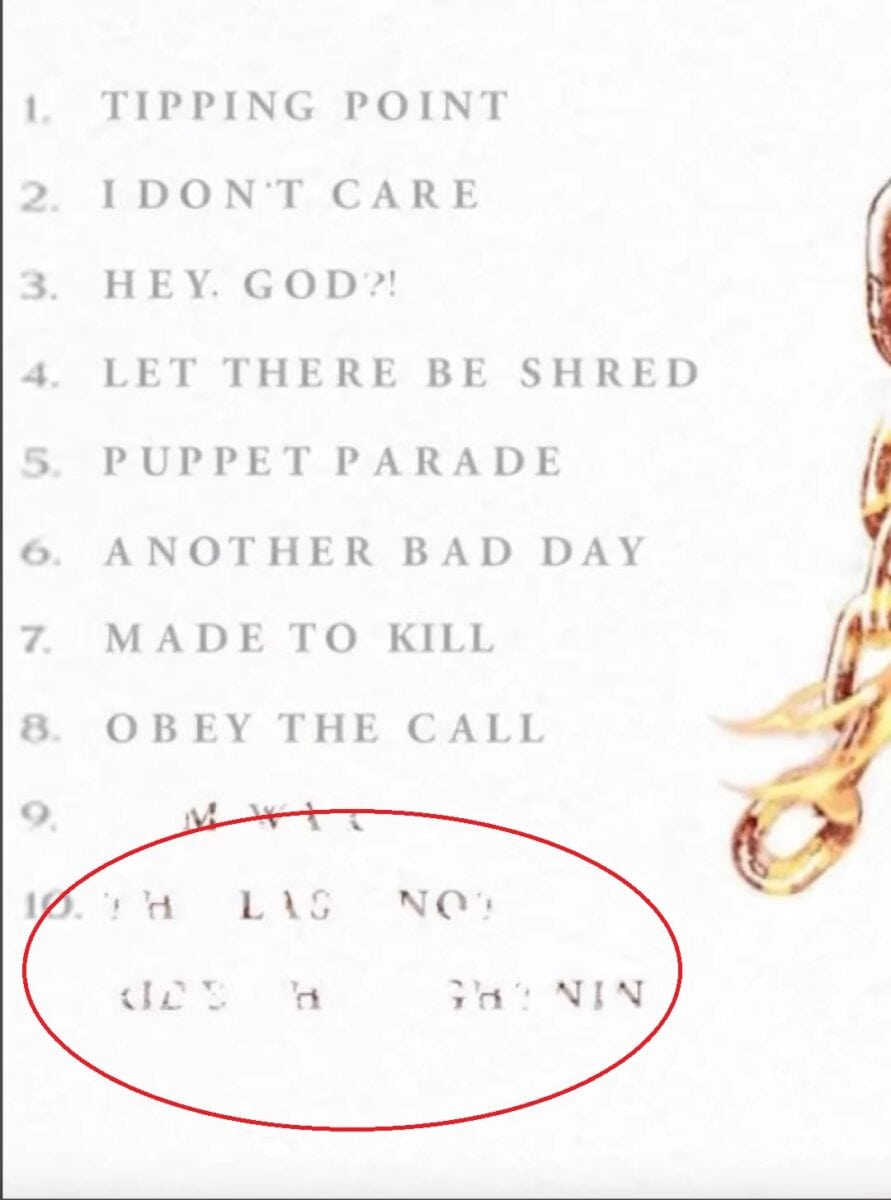 megadeth final album track listing